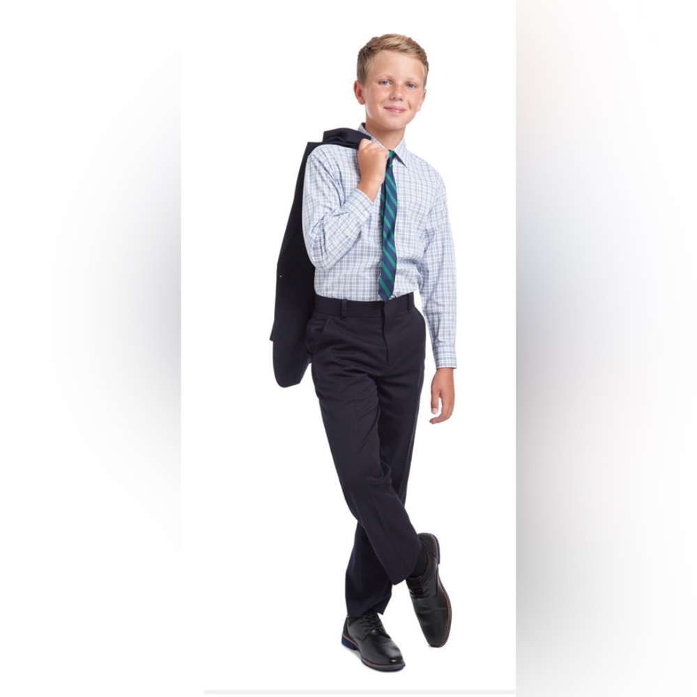 TH flat front dress pants + FREE BELT. Youth size 18. Navy color.